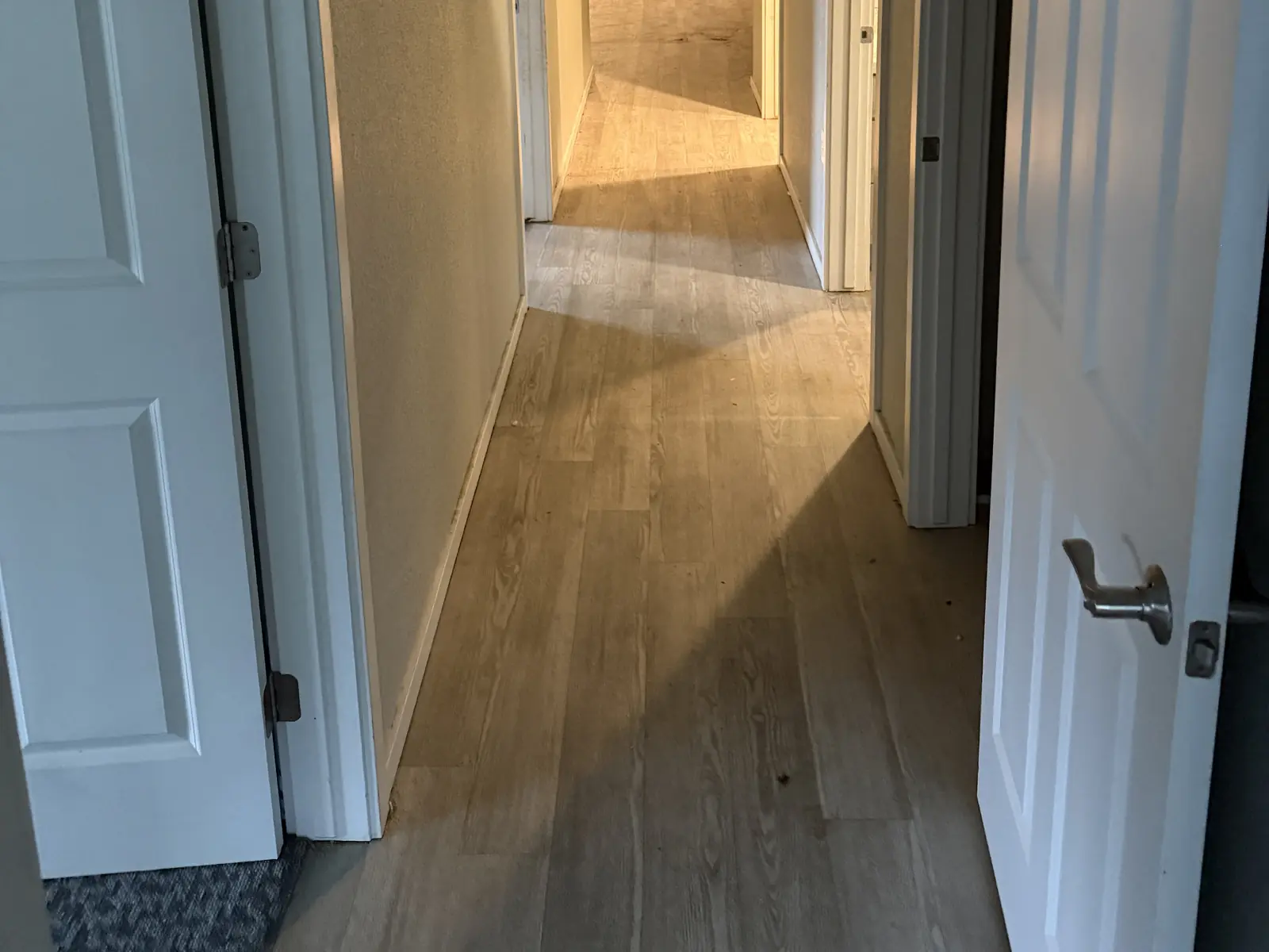 The hallway cleared after a property cleanout